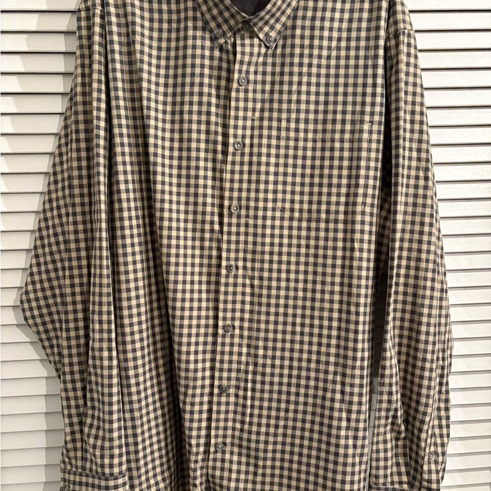 Eddie Bauer Men's Plaid Shirt - Black and Tan
